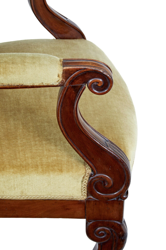19th Century French Empire Revival Mahogany Armchair — image 4