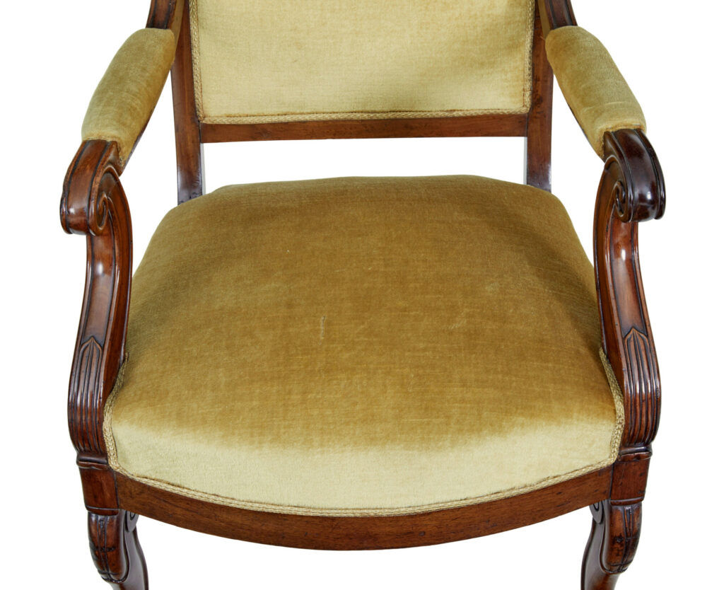 19th Century French Empire Revival Mahogany Armchair — image 2
