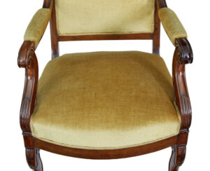 19th Century French Empire Revival Mahogany Armchair — thumbnail 2