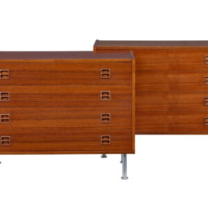 NEAR PAIR OF DANISH 1970S TEAK CHEST OF DRAWERS