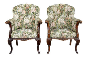 PAIR OF FRENCH 19TH CENTURY CARVED OAK ARMCHAIRS
