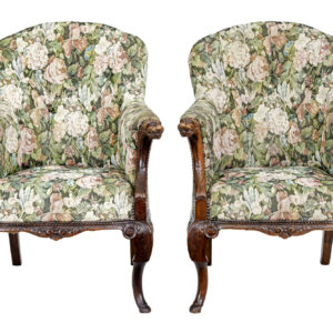 PAIR OF FRENCH 19TH CENTURY CARVED OAK ARMCHAIRS