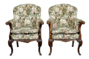 Pair of French 19th Century Carved Oak Armchairs — thumbnail 11