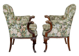 Pair of French 19th Century Carved Oak Armchairs — thumbnail 8