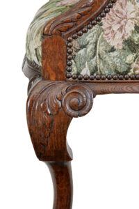 Pair of French 19th Century Carved Oak Armchairs — thumbnail 2