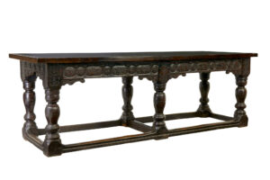 16TH CENTURY AND LATER ELIZABETHAN SOLID OAK REFECTORY TABLE