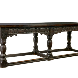 16TH CENTURY AND LATER ELIZABETHAN SOLID OAK REFECTORY TABLE