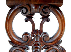 19th Century Victorian Carved Burr Walnut Side Table — thumbnail 3