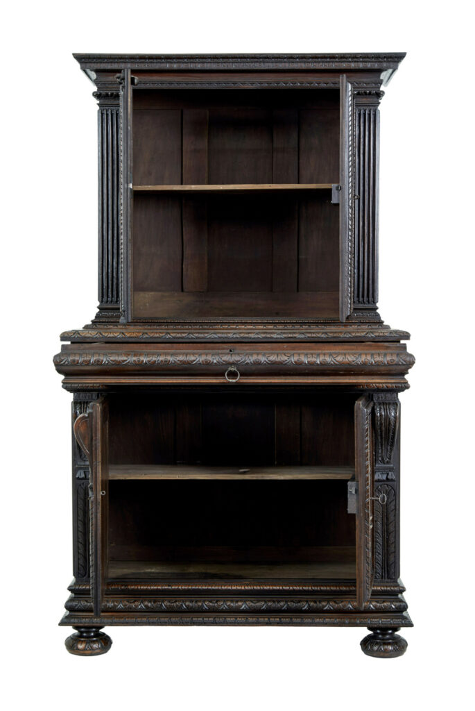 Mid-19th Century Profusely Carved French Walnut Cabinet — image 7