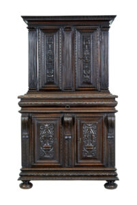 MID-19TH CENTURY PROFUSELY CARVED FRENCH WALNUT CABINET