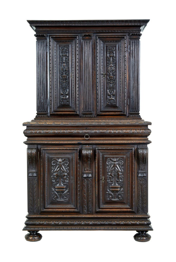 Mid-19th Century Profusely Carved French Walnut Cabinet