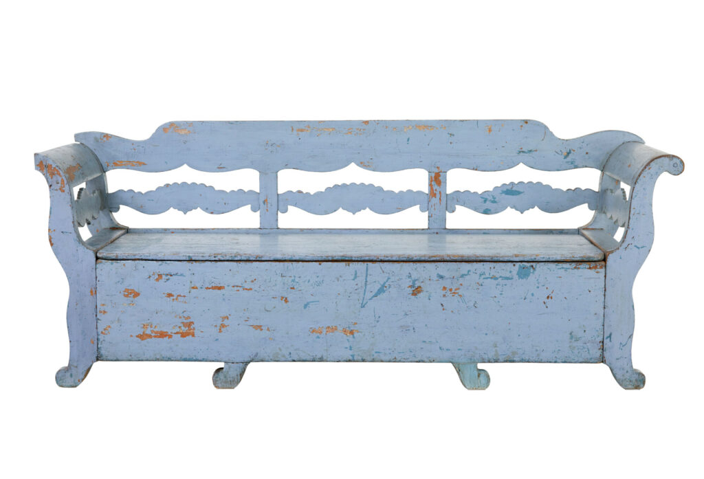 Mid 19th Century Large Painted Swedish Bench — image 11
