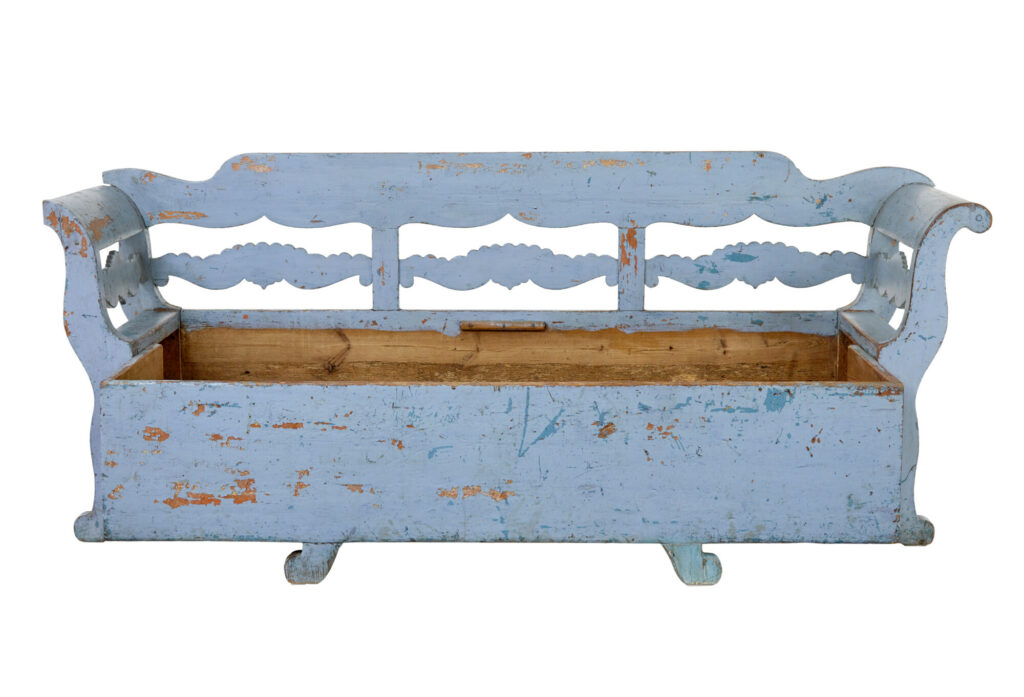 Mid 19th Century Large Painted Swedish Bench — image 9