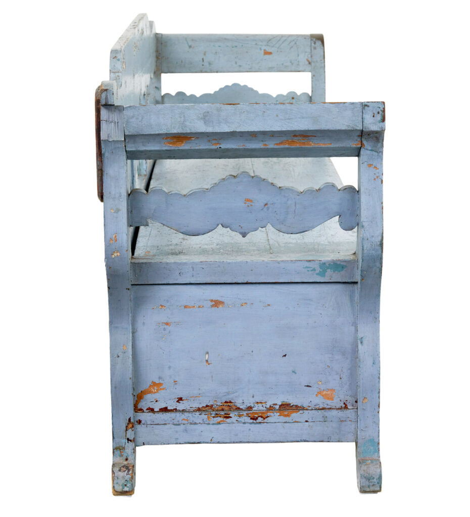 Mid 19th Century Large Painted Swedish Bench — image 6