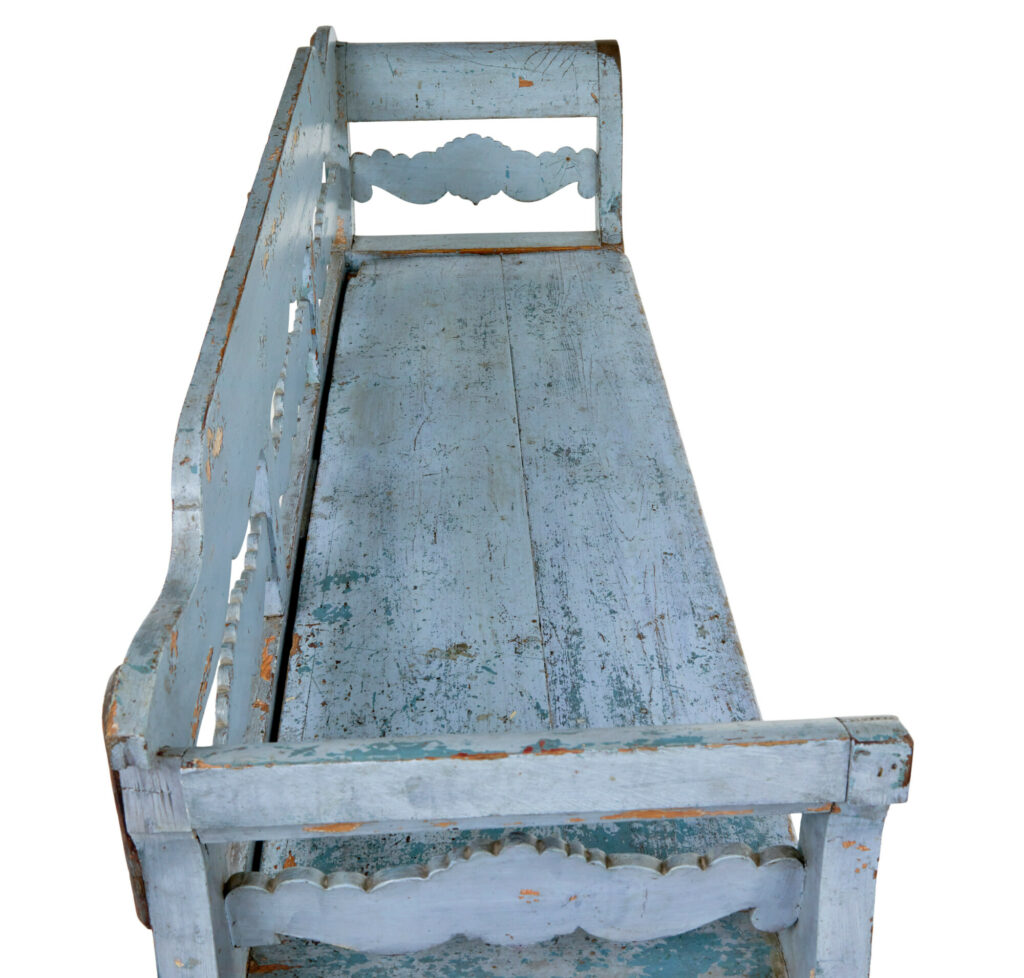 Mid 19th Century Large Painted Swedish Bench — image 5