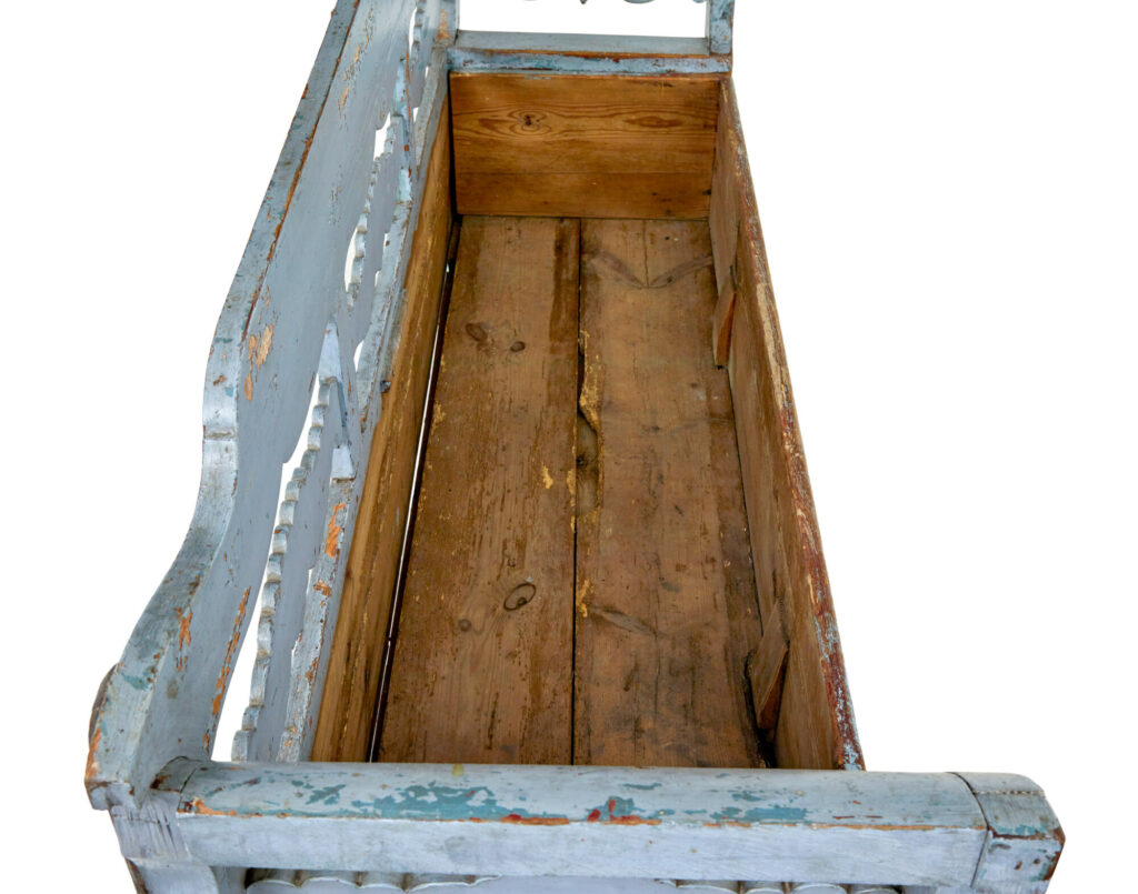Mid 19th Century Large Painted Swedish Bench — image 2