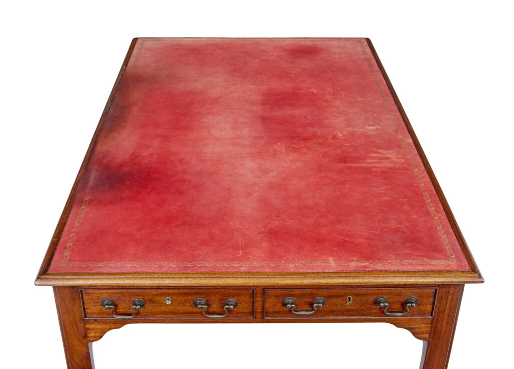 Early 20th Century Leather Top Desk — image 8