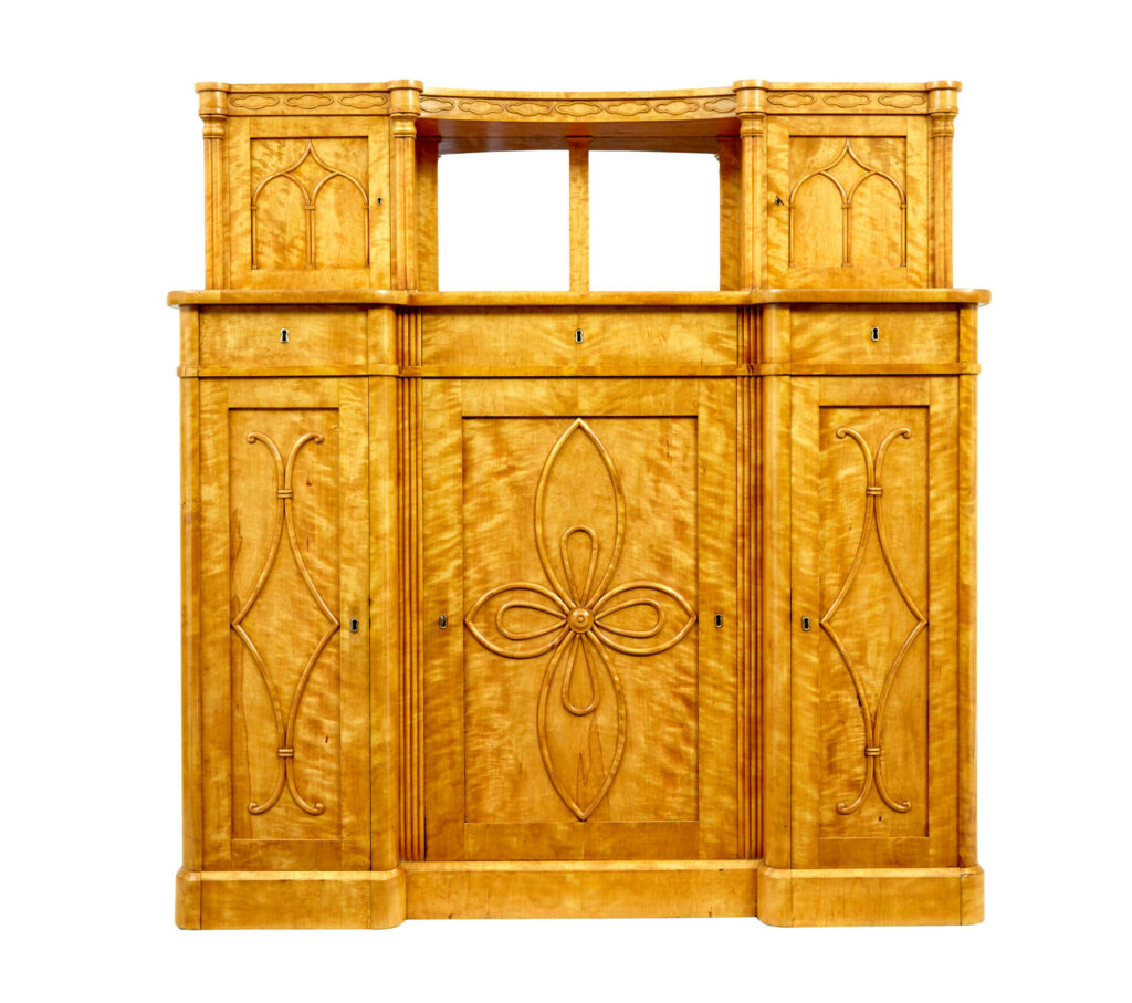 Mid 19th Century Swedish Birch Buffet Sideboard — image 11