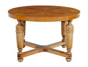 Art Deco Swedish Carved Birch and Elm Coffee Table — thumbnail 2