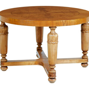 ART DECO SWEDISH CARVED BIRCH AND ELM COFFEE TABLE