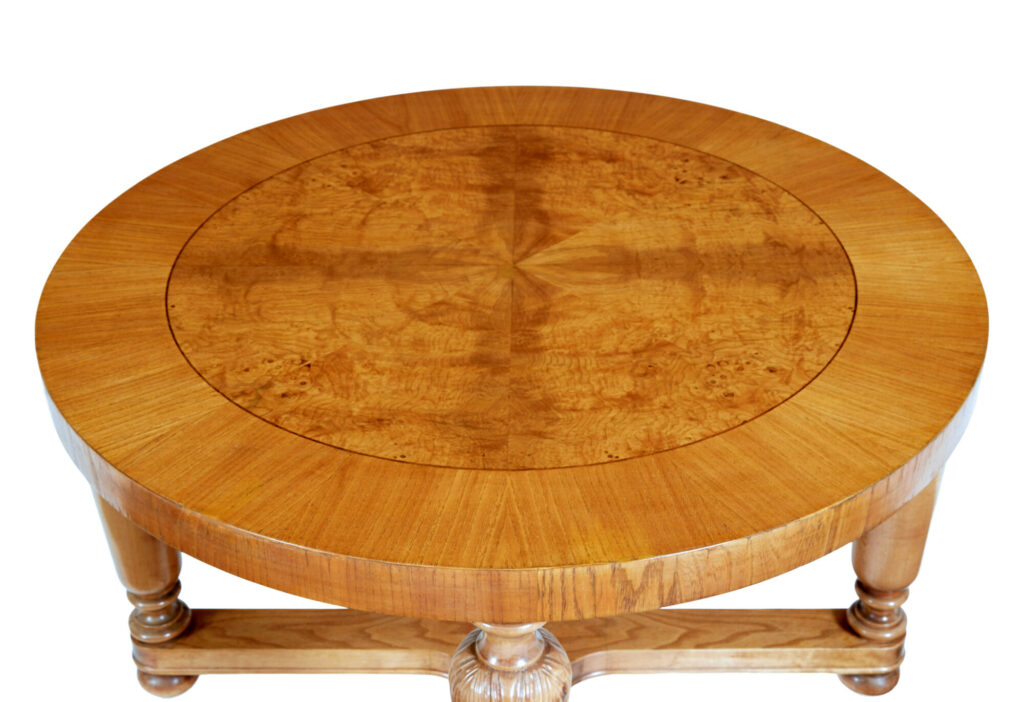 Art Deco Swedish Carved Birch and Elm Coffee Table — image 6