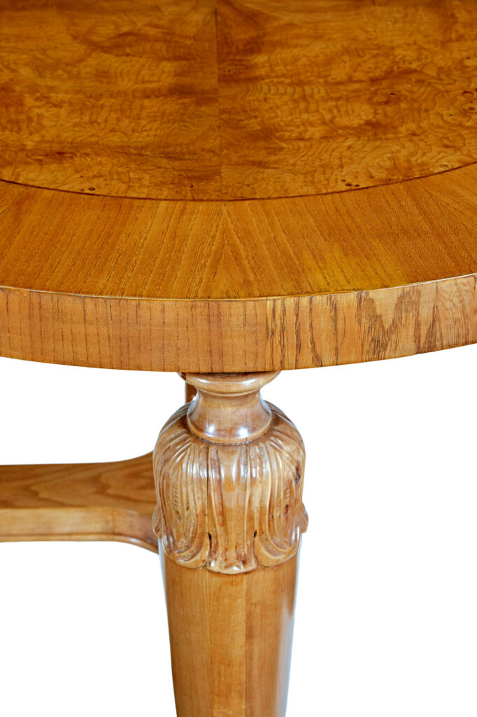 Art Deco Swedish Carved Birch and Elm Coffee Table — image 4