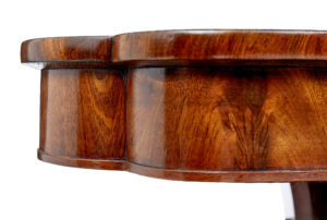 19th Century Danish Carved Flame Mahogany Center Table — thumbnail 3