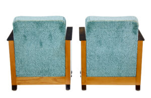Fine Pair of Swedish Art Deco Elm and Birch Armchairs — thumbnail 2