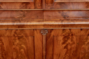 Swedish 19th Century Flame Mahogany Breakfront Bookcase — thumbnail 3