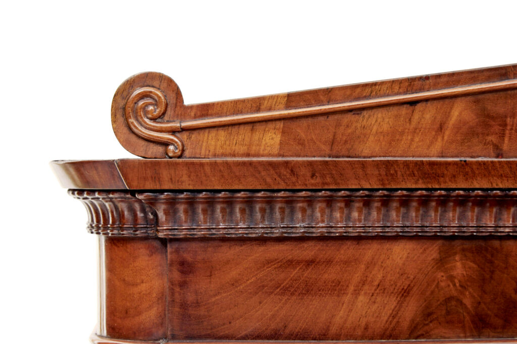 Swedish 19th Century Flame Mahogany Breakfront Bookcase — image 2