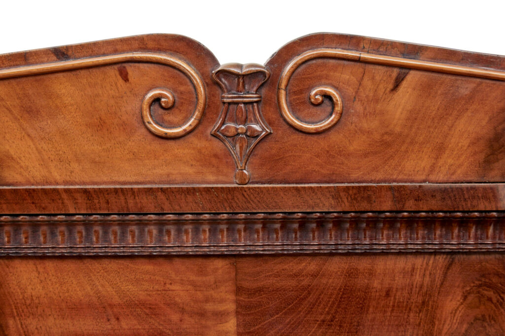Swedish 19th Century Flame Mahogany Breakfront Bookcase — image 12