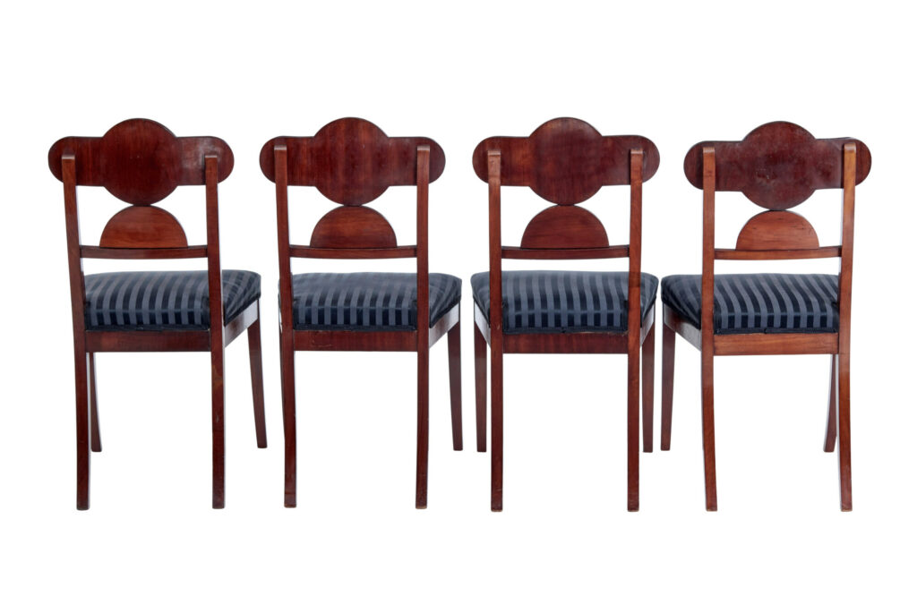 Set of 4 Early 19th Swedish Mahogany Empire Dining Chairs — image 5