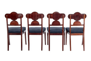 Set of 4 Early 19th Swedish Mahogany Empire Dining Chairs — thumbnail 5