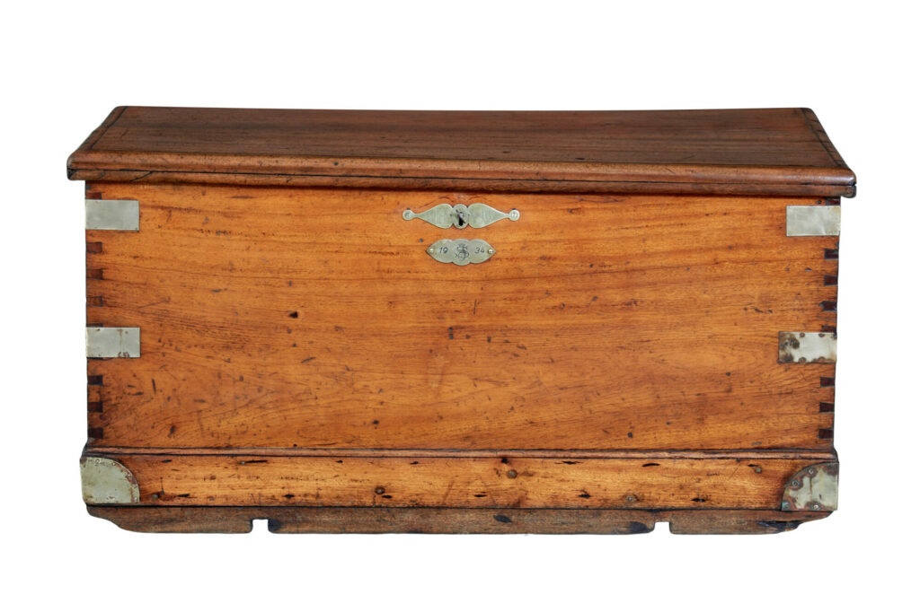19th Century Continental Mahogany Maritime Chest — image 2