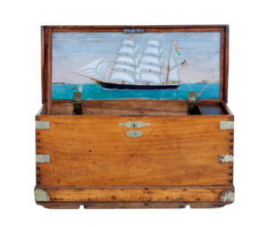 19th Century Continental Mahogany Maritime Chest — thumbnail 1