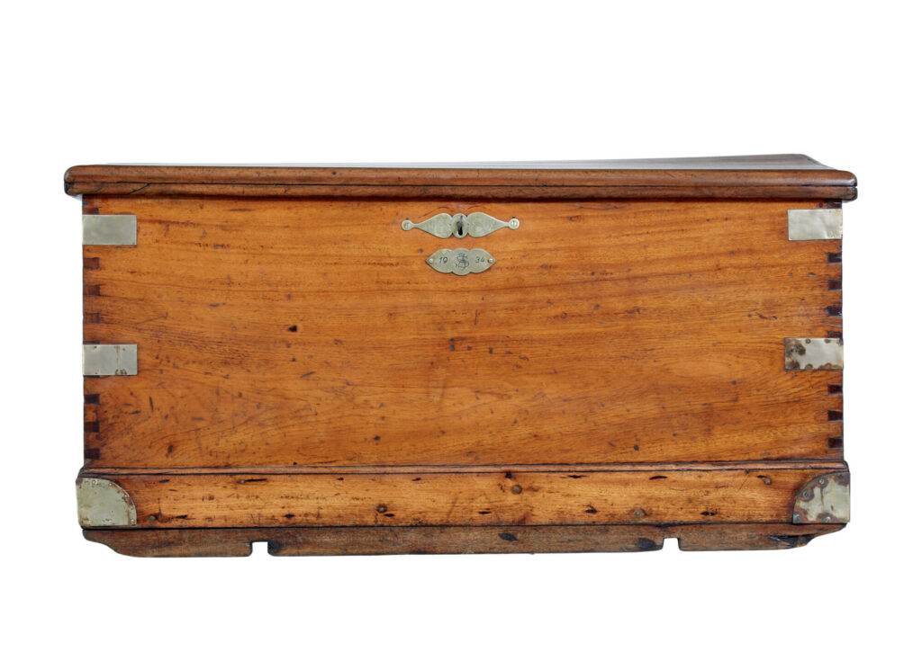 19th Century Continental Mahogany Maritime Chest — image 16