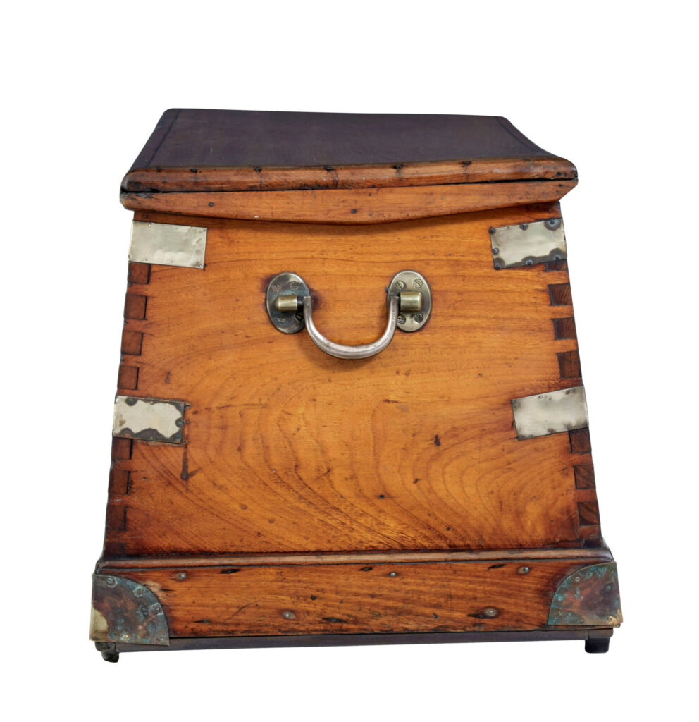 19th Century Continental Mahogany Maritime Chest — image 15