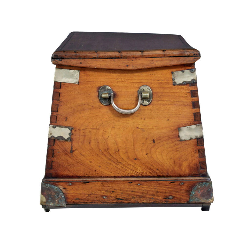 19th Century Continental Mahogany Maritime Chest — image 13