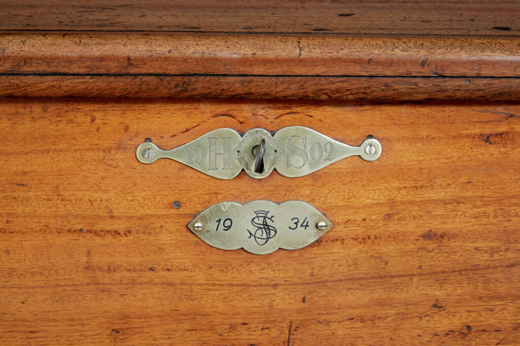 19th Century Continental Mahogany Maritime Chest — image 12