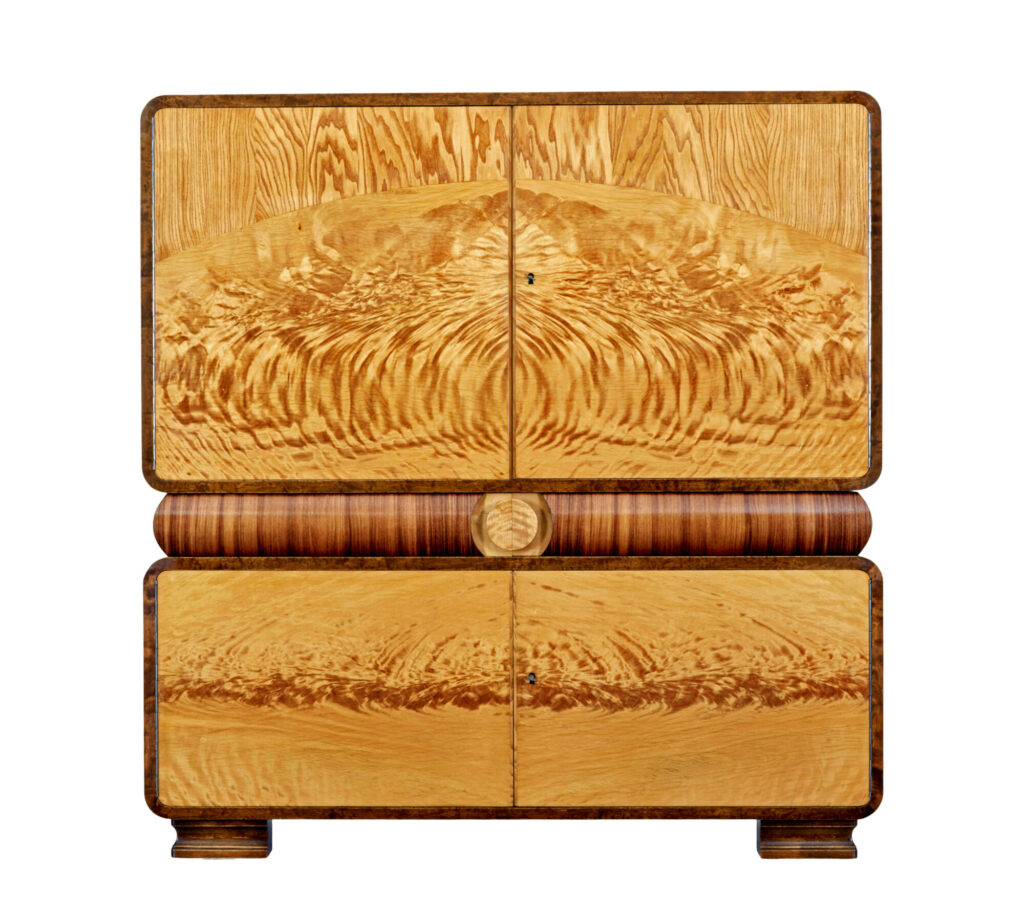 Art Deco Scandinavian Birch and Elm Cabinet — image 7