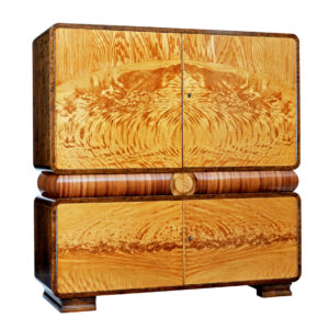 ART DECO SCANDINAVIAN BIRCH AND ELM CABINET
