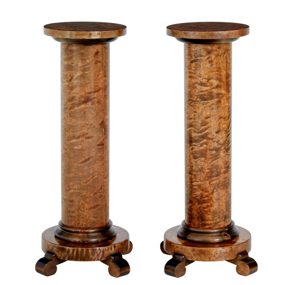 Pair of Birch Art Deco Pedestals