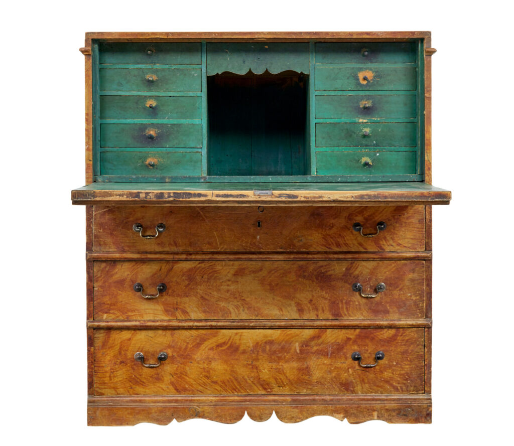 Swedish 19th Century Painted Pine Escritoire Writing Desk — image 10