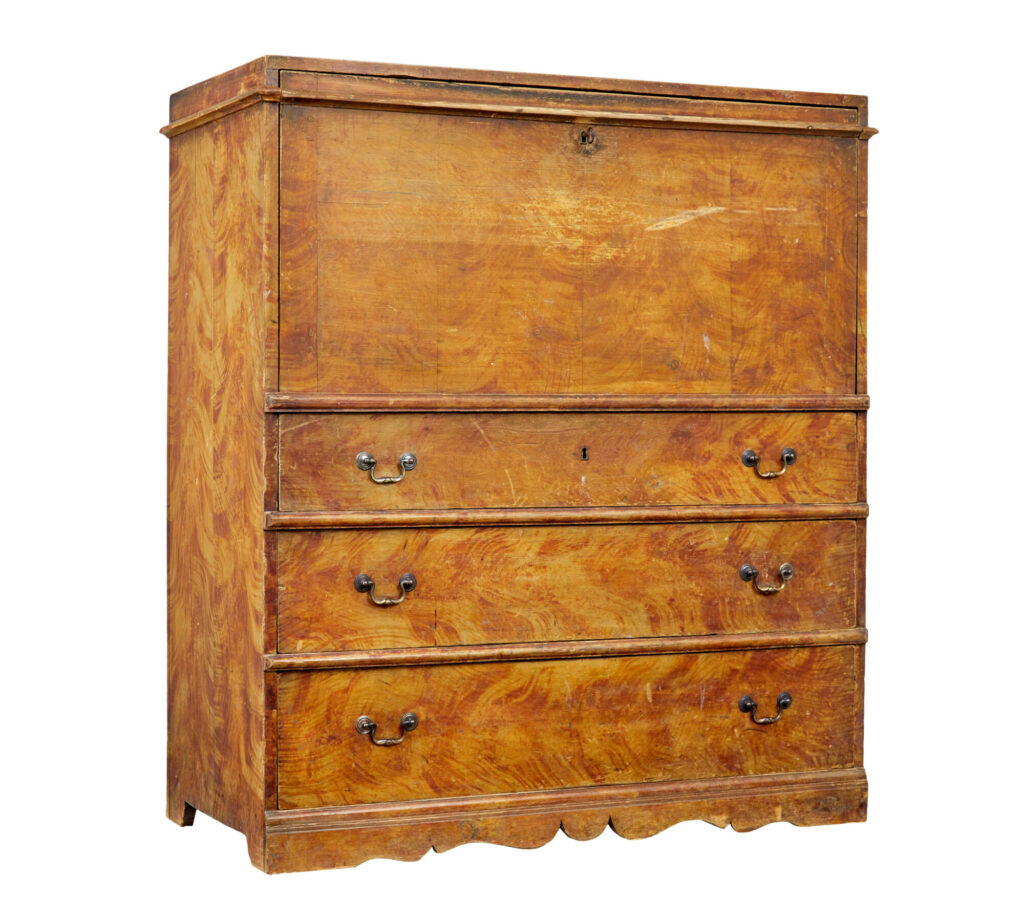 Swedish 19th Century Painted Pine Escritoire Writing Desk