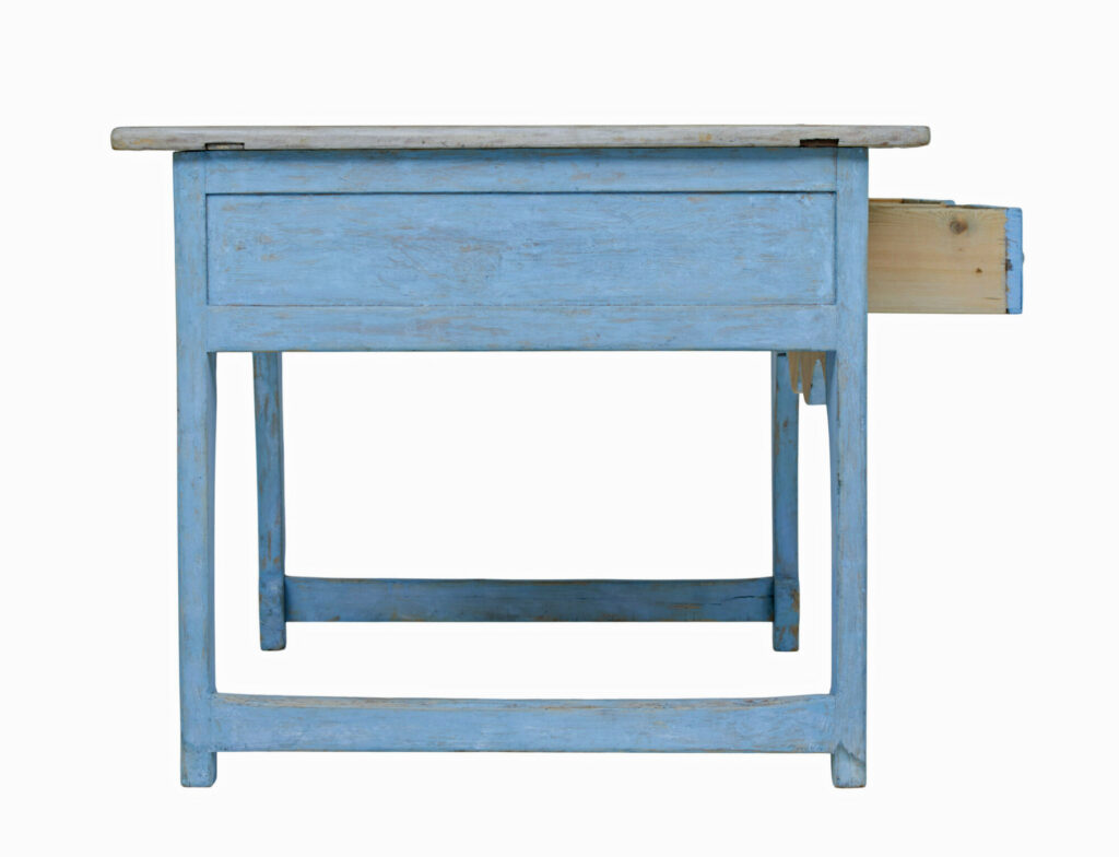Shaped Mid 19th Century Painted Swedish Pine Side Table — image 5