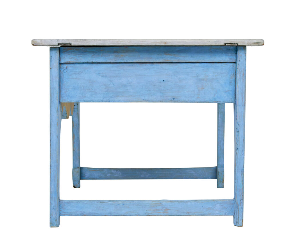 Shaped Mid 19th Century Painted Swedish Pine Side Table — image 3
