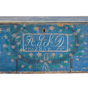 MID 19TH CENTURY SWEDISH HAND PAINTED DOME TOP COFFER