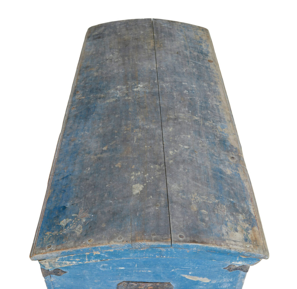 Mid 19th Century Swedish Hand Painted Dome Top Coffer — image 8