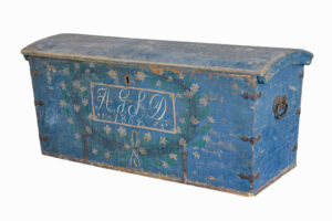 Mid 19th Century Swedish Hand Painted Dome Top Coffer — thumbnail 5