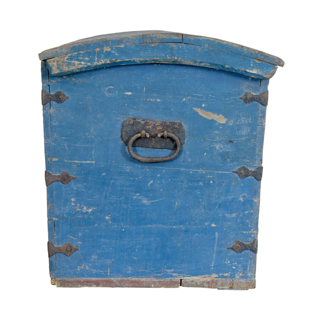 Mid 19th Century Swedish Hand Painted Dome Top Coffer — image 4